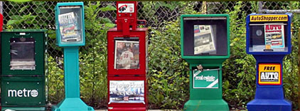 Row of news boxes