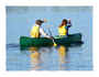 Two people in canoe