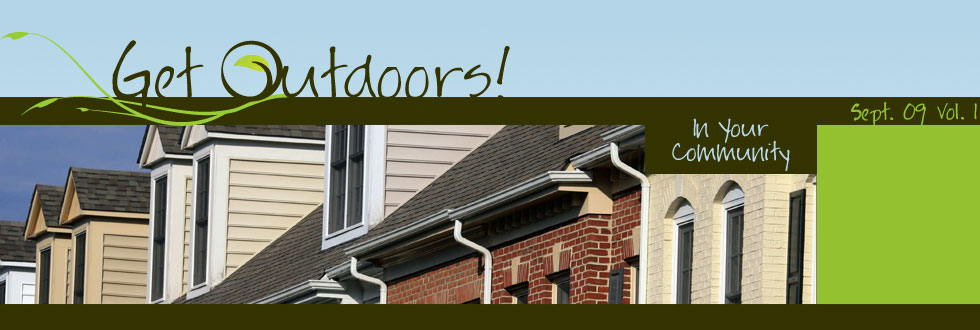 Get Outdoors! Logo with a Row of Condos