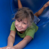 Girl in Tube Slide